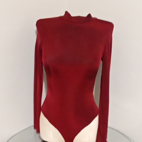 Victoria's Secret Rich Red Long Sleeve Bodysuit - Picture 1 of 5